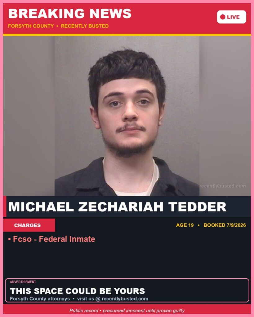 Booking photo of MICHAEL ZECHARIAH TEDDER