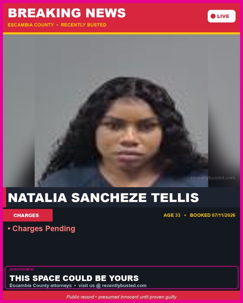 Arrest report - Natalia Sancheze Tellis