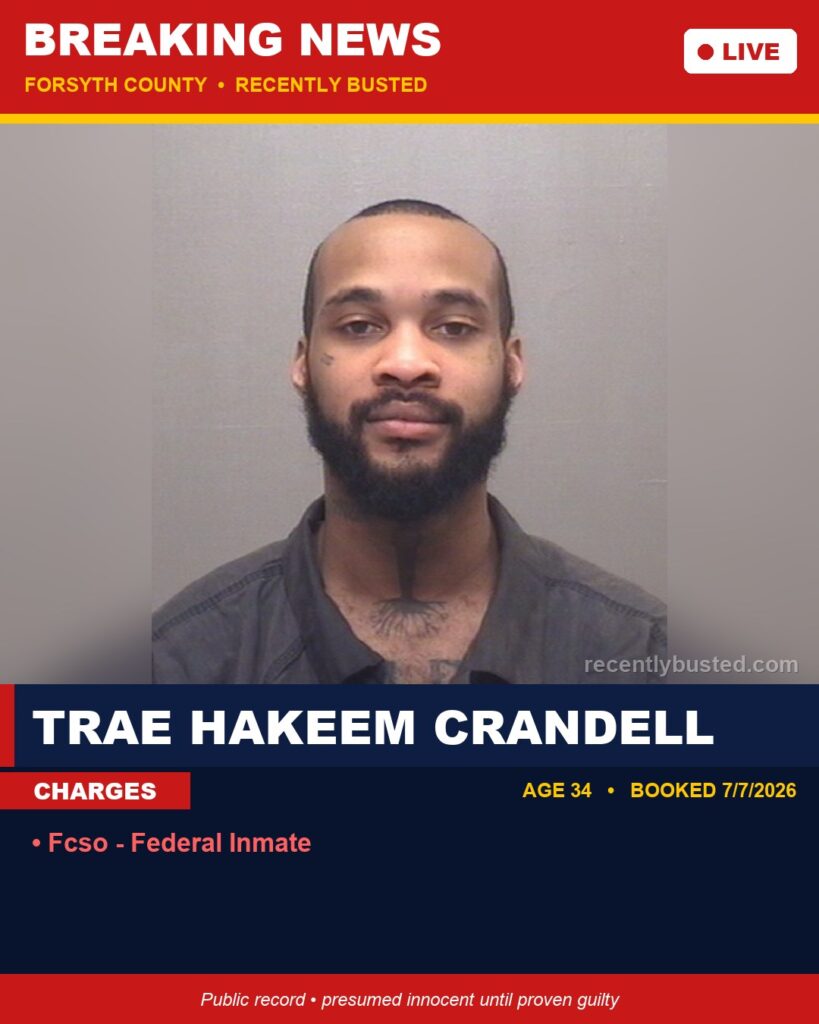 Booking photo of TRAE HAKEEM CRANDELL