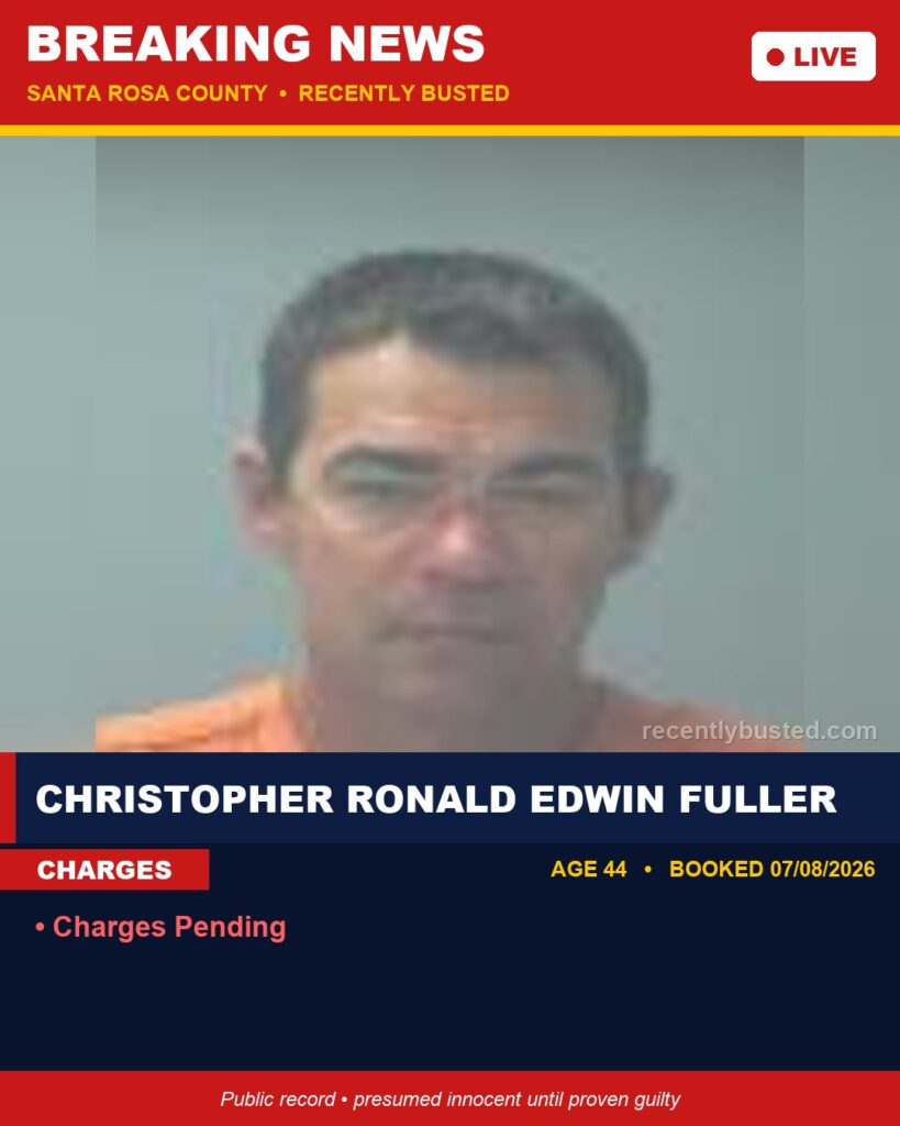 Arrest report - Christopher Ronald Edwin Fuller