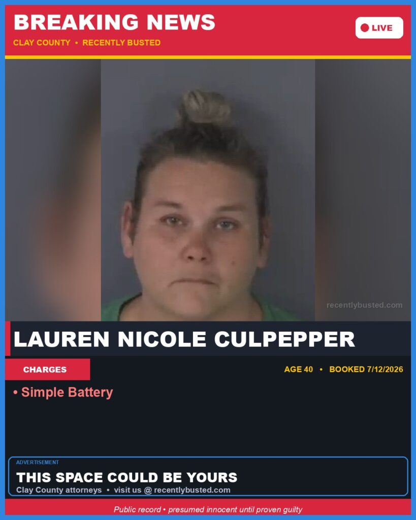 Arrest report - LAUREN NICOLE CULPEPPER