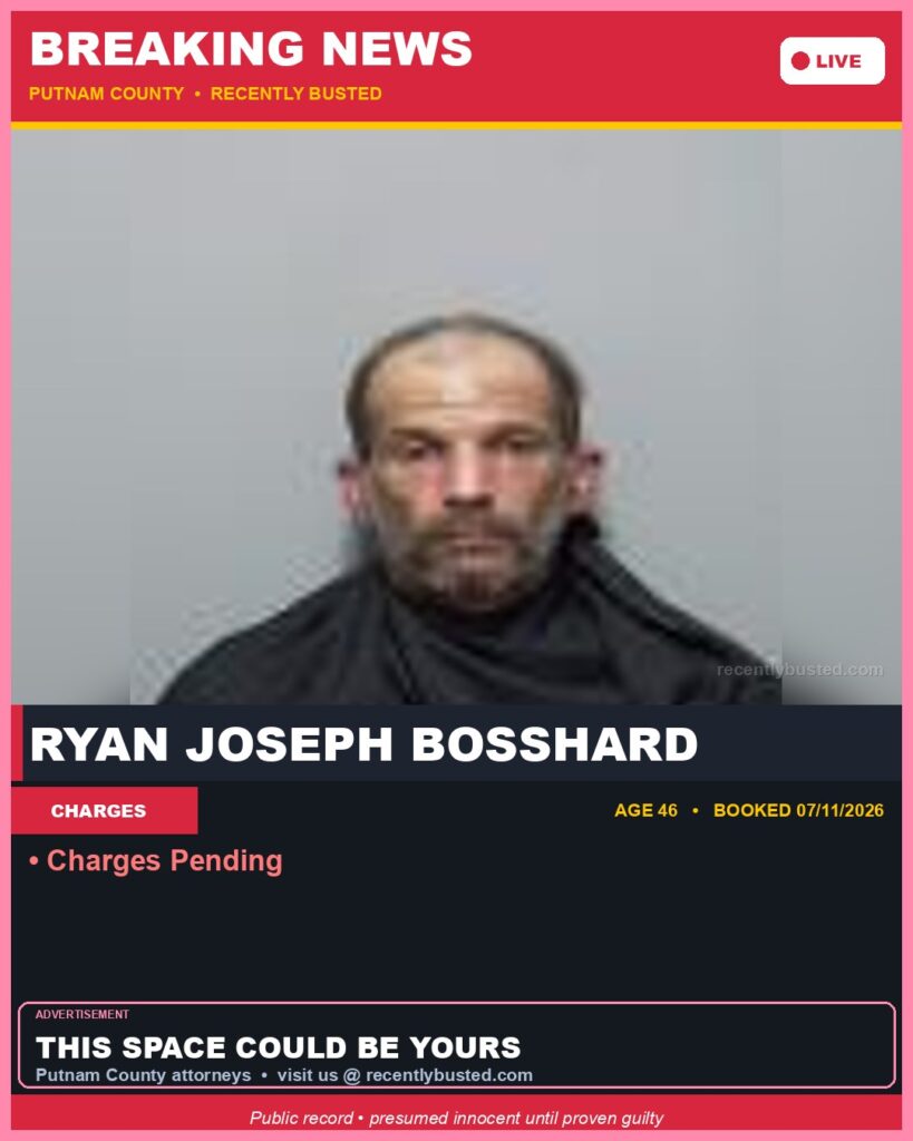 Arrest report - Ryan Joseph Bosshard