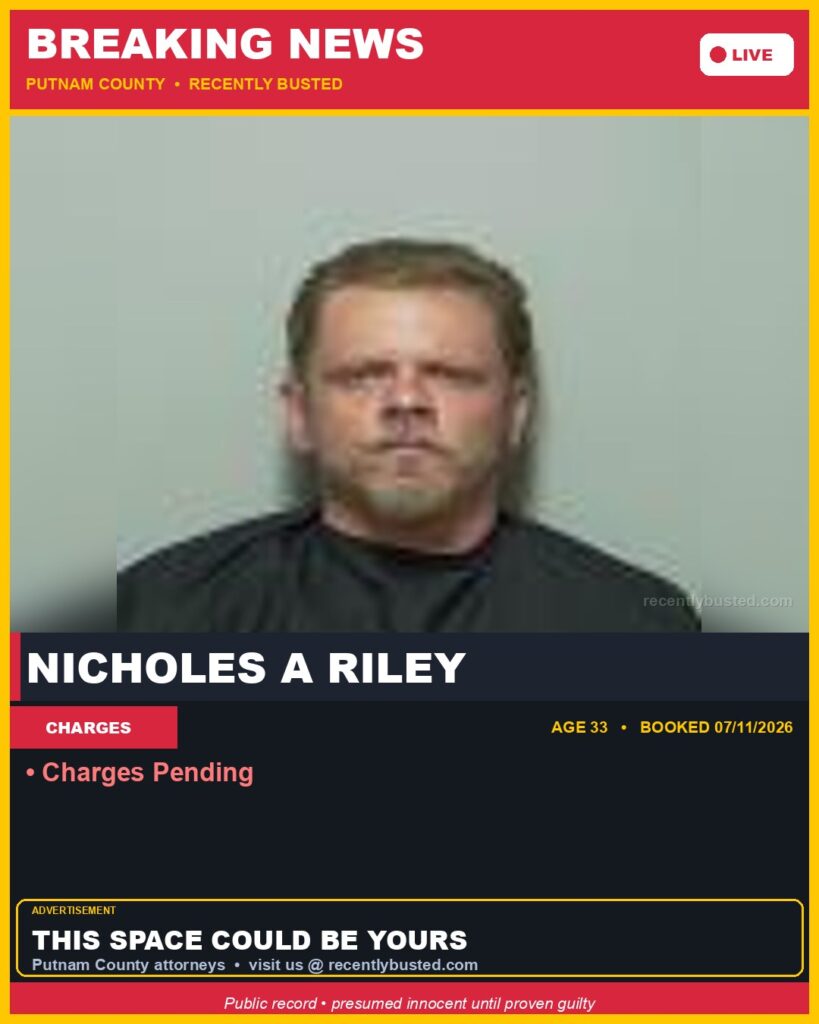 Nicholes A Riley — arrest record card, Florida Crime