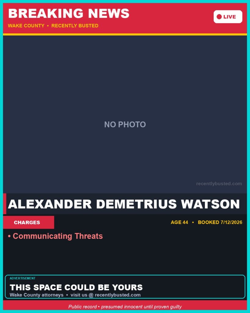 Arrest report - ALEXANDER DEMETRIUS WATSON