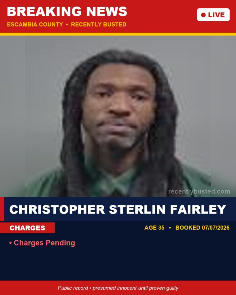 Arrest report - Christopher Sterlin Fairley