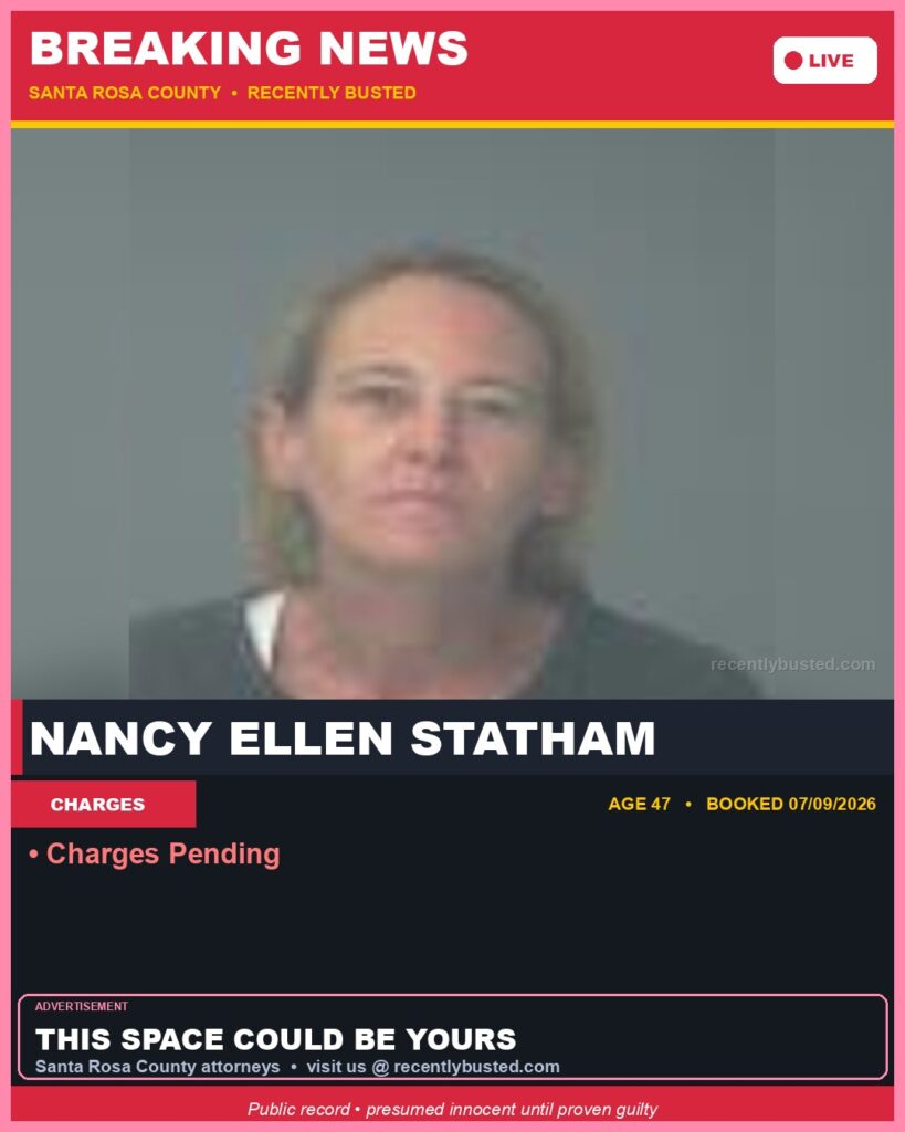 Arrest report - Nancy Ellen Statham