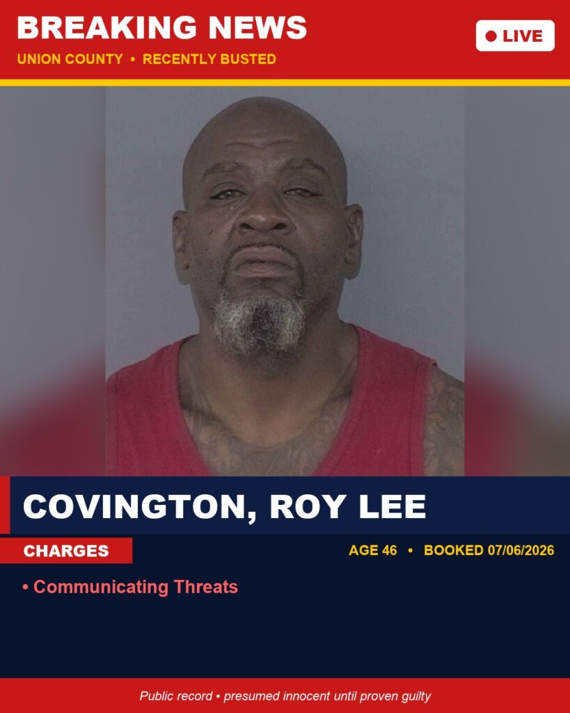 Arrest report - COVINGTON, ROY LEE