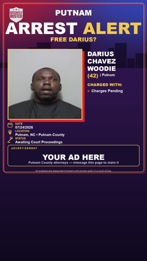 Darius Chavez Woodie — arrest record card, Florida Crime