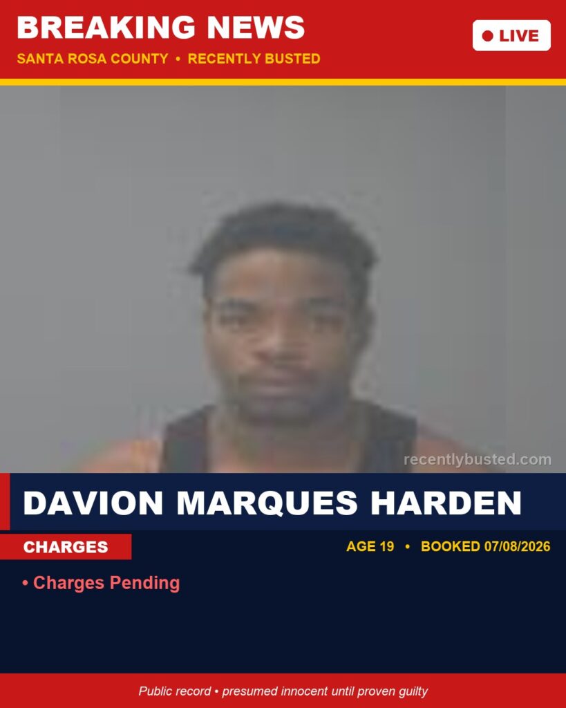 Arrest report - Davion Marques Harden
