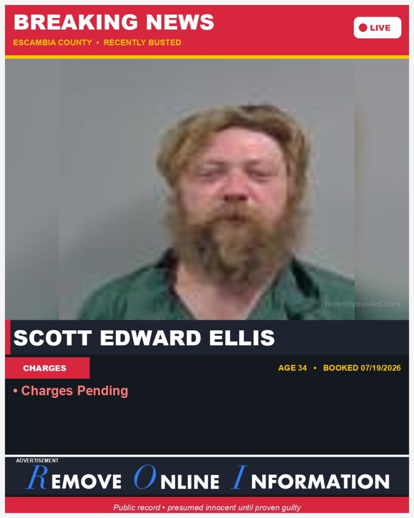 Scott Edward Ellis — arrest record card, Florida Crime