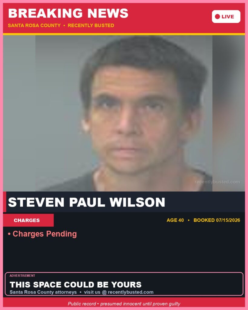 Steven Paul Wilson — arrest record card, Florida Crime