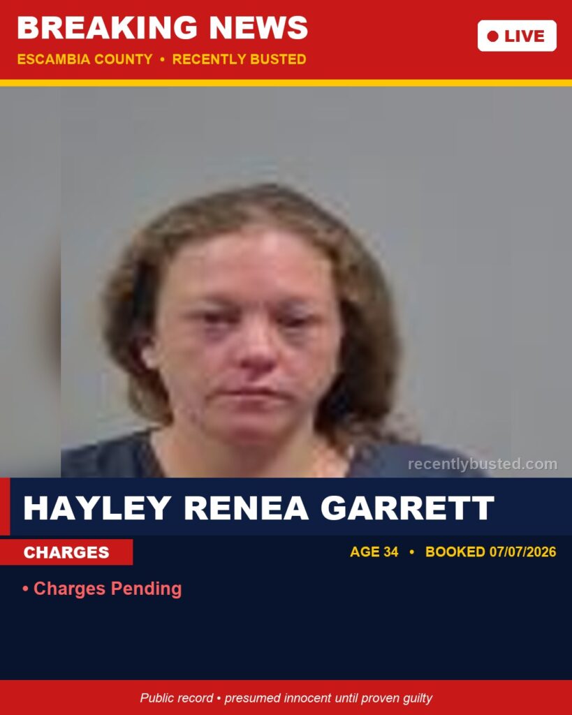 Arrest report - Hayley Renea Garrett