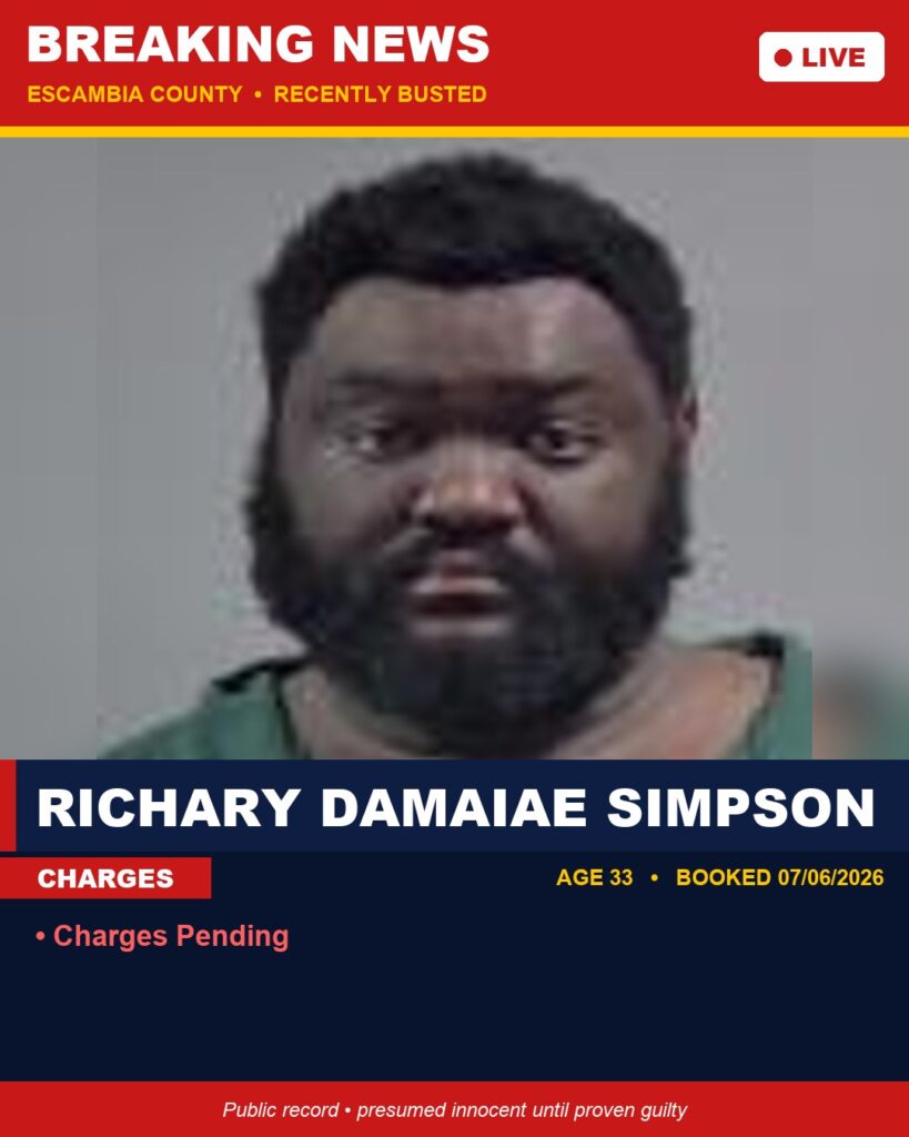 Arrest report - Richary Damaiae Simpson