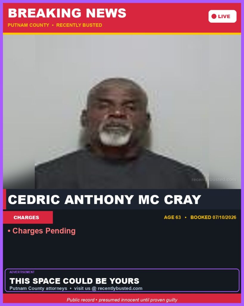 Arrest report - Cedric Anthony Mc Cray
