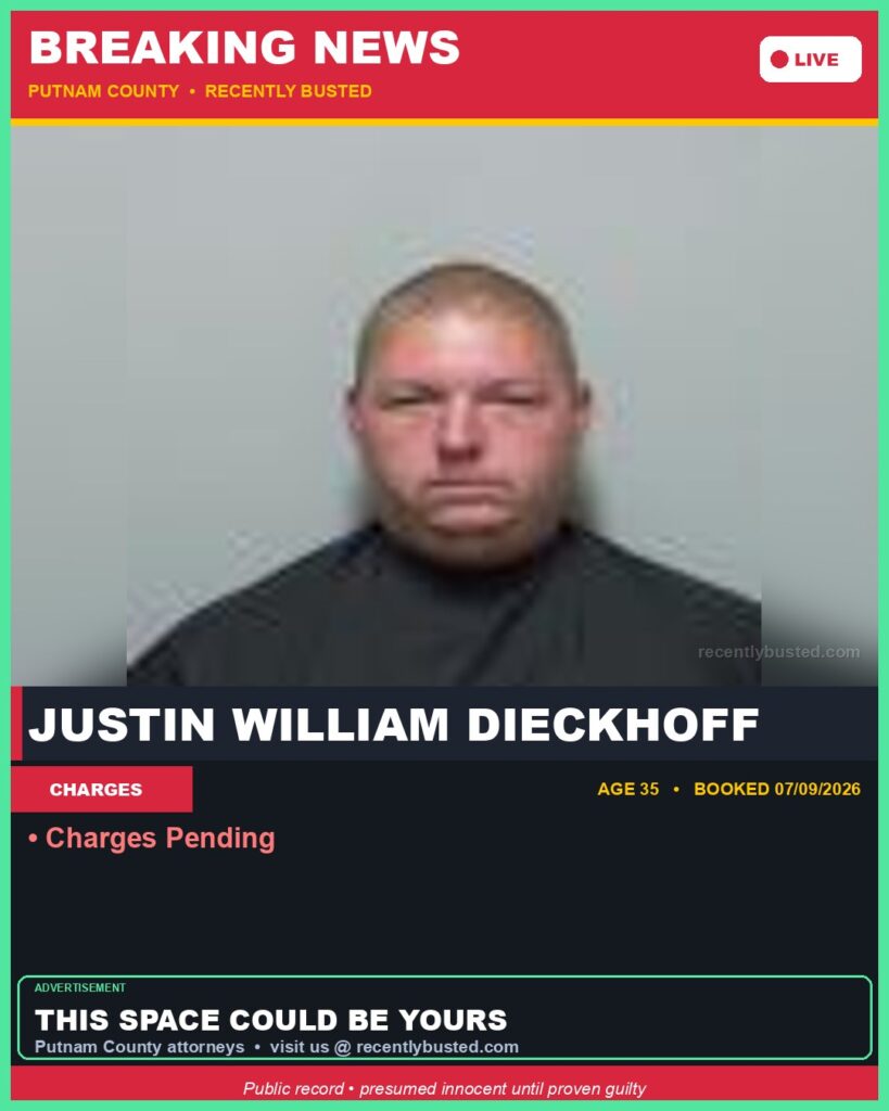 Arrest report - Justin William Dieckhoff