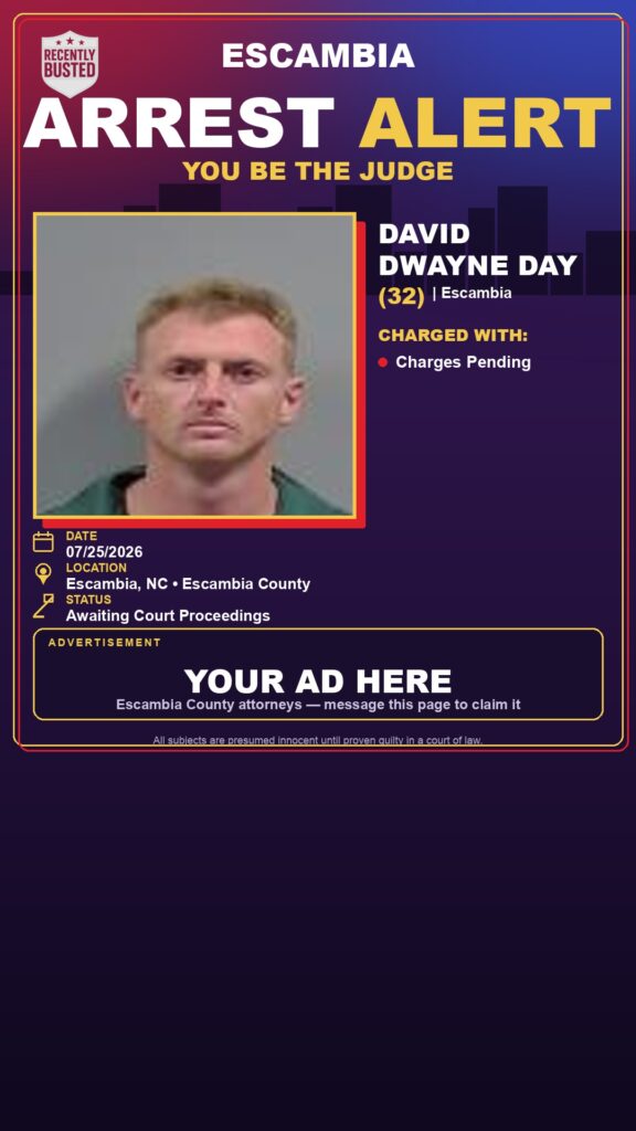 David Dwayne Day — arrest record card, Florida Crime