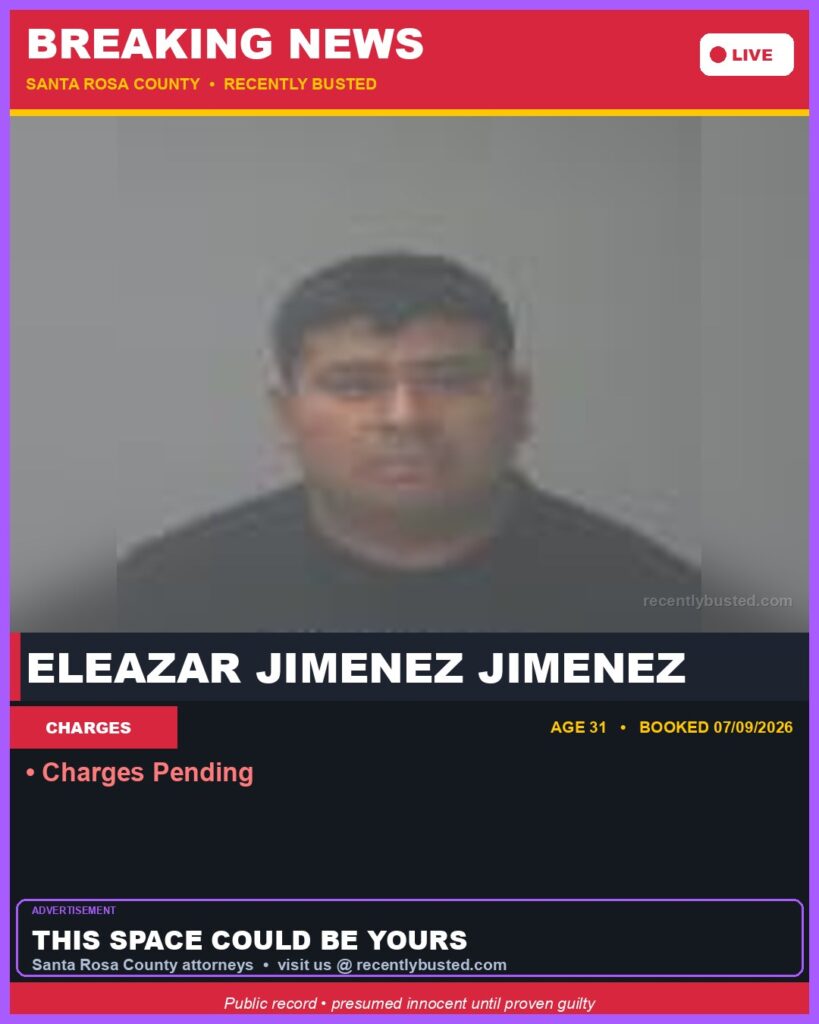 Eleazar Jimenez Jimenez — arrest record card, Florida Crime