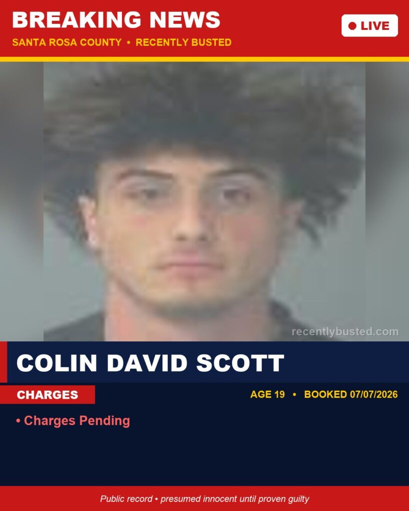 Arrest report - Colin David Scott