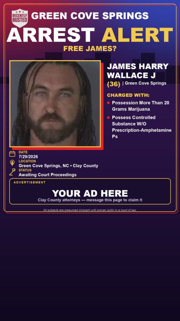 JAMES HARRY WALLACE J — arrest record card, Florida Crime