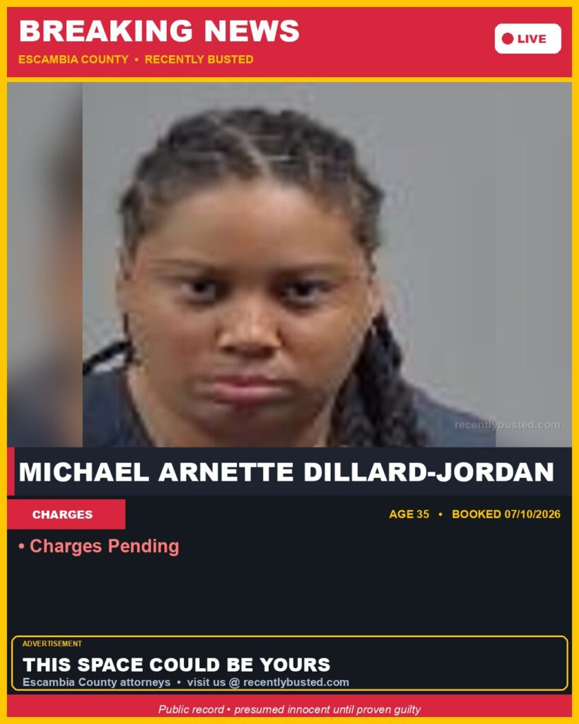 Arrest report - Michael Arnette Dillard-Jordan