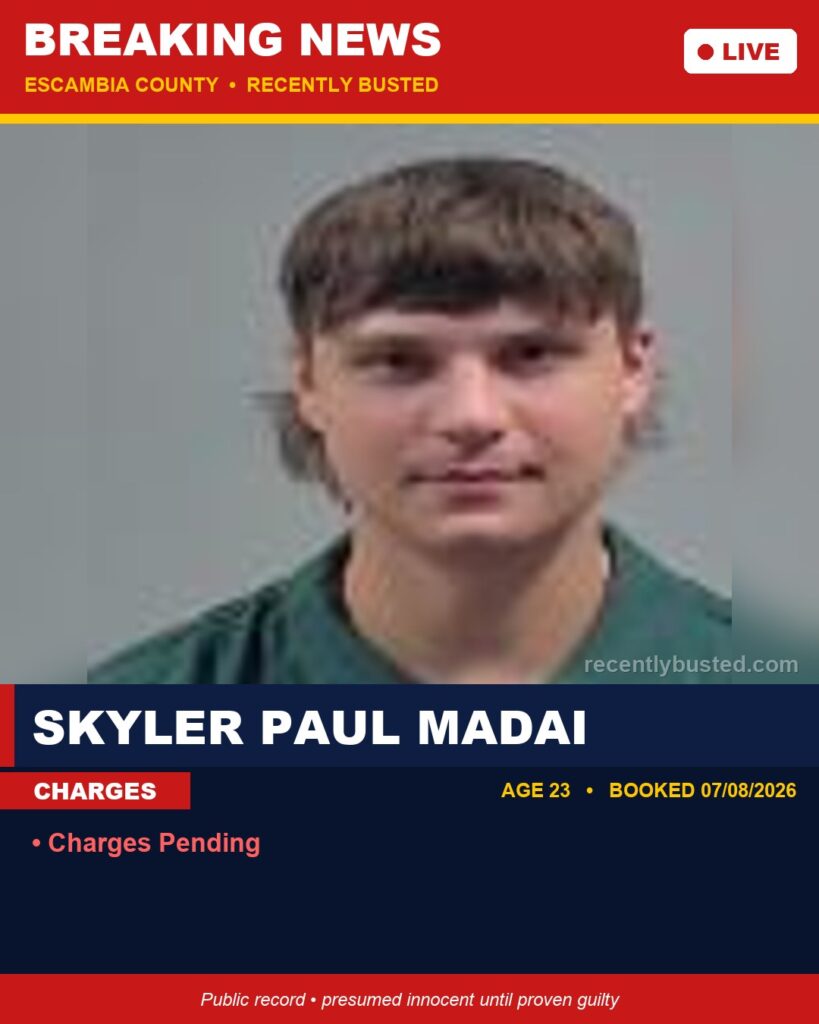 Arrest report - Skyler Paul Madai