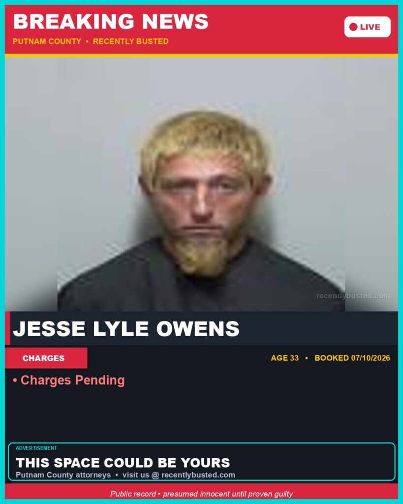 Jesse Lyle Owens — arrest record card, Florida Crime
