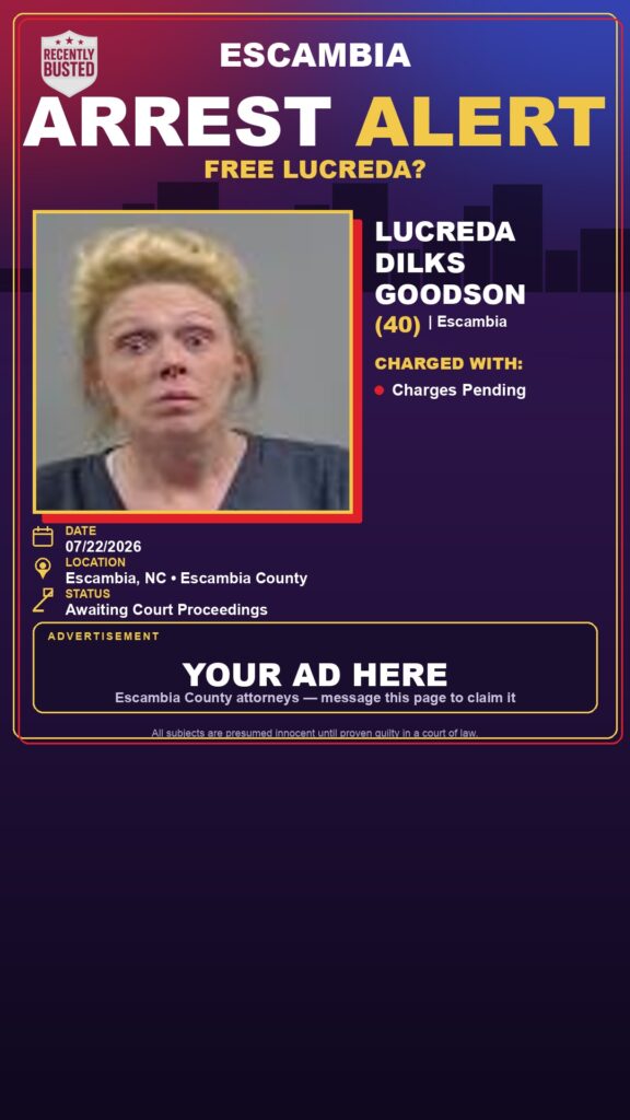 Lucreda Dilks Goodson — arrest record card, Mugshot Hottie