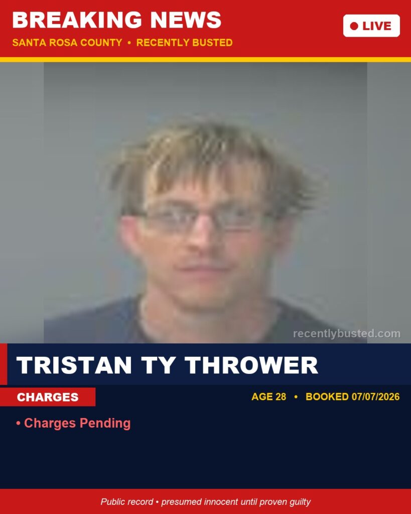 Arrest report - Tristan Ty Thrower
