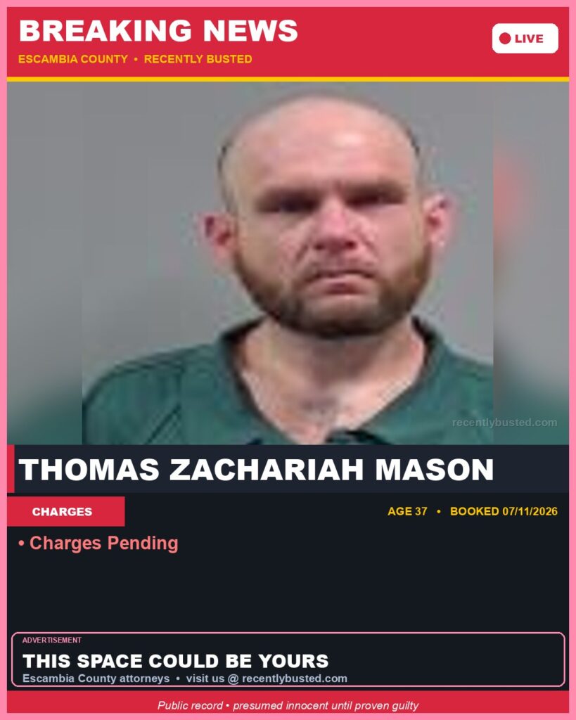 Arrest report - Thomas Zachariah Mason