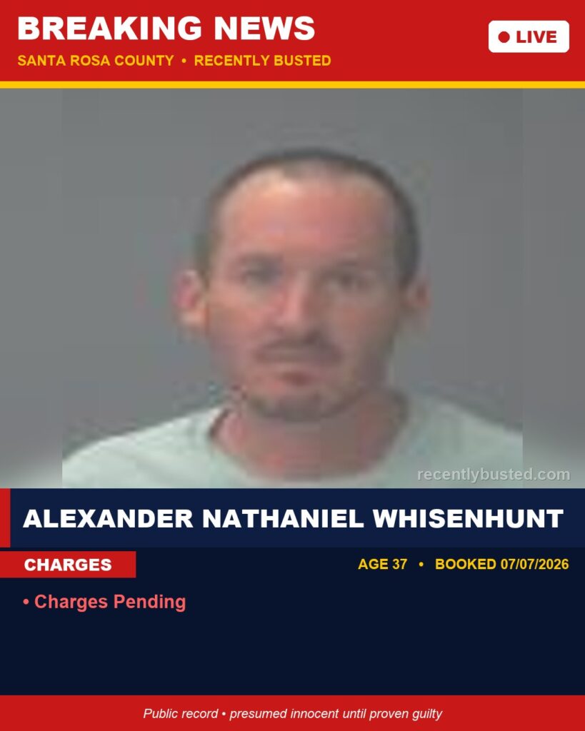 Arrest report - Alexander Nathaniel Whisenhunt