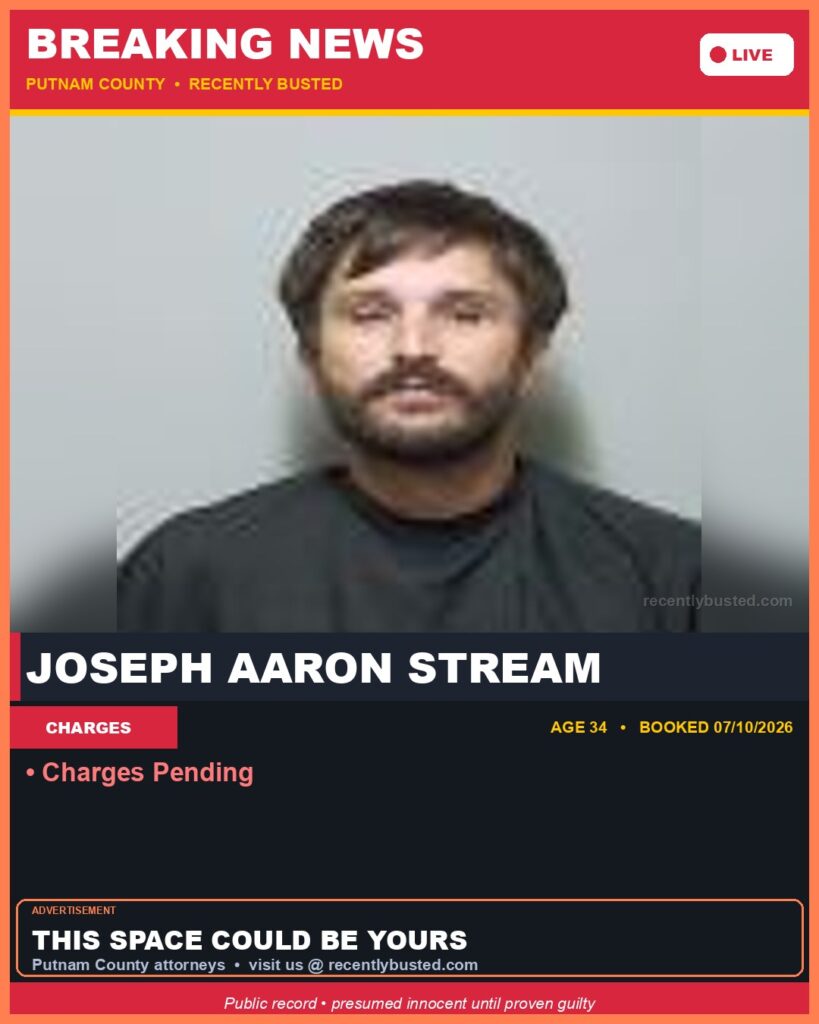 Arrest report - Joseph Aaron Stream