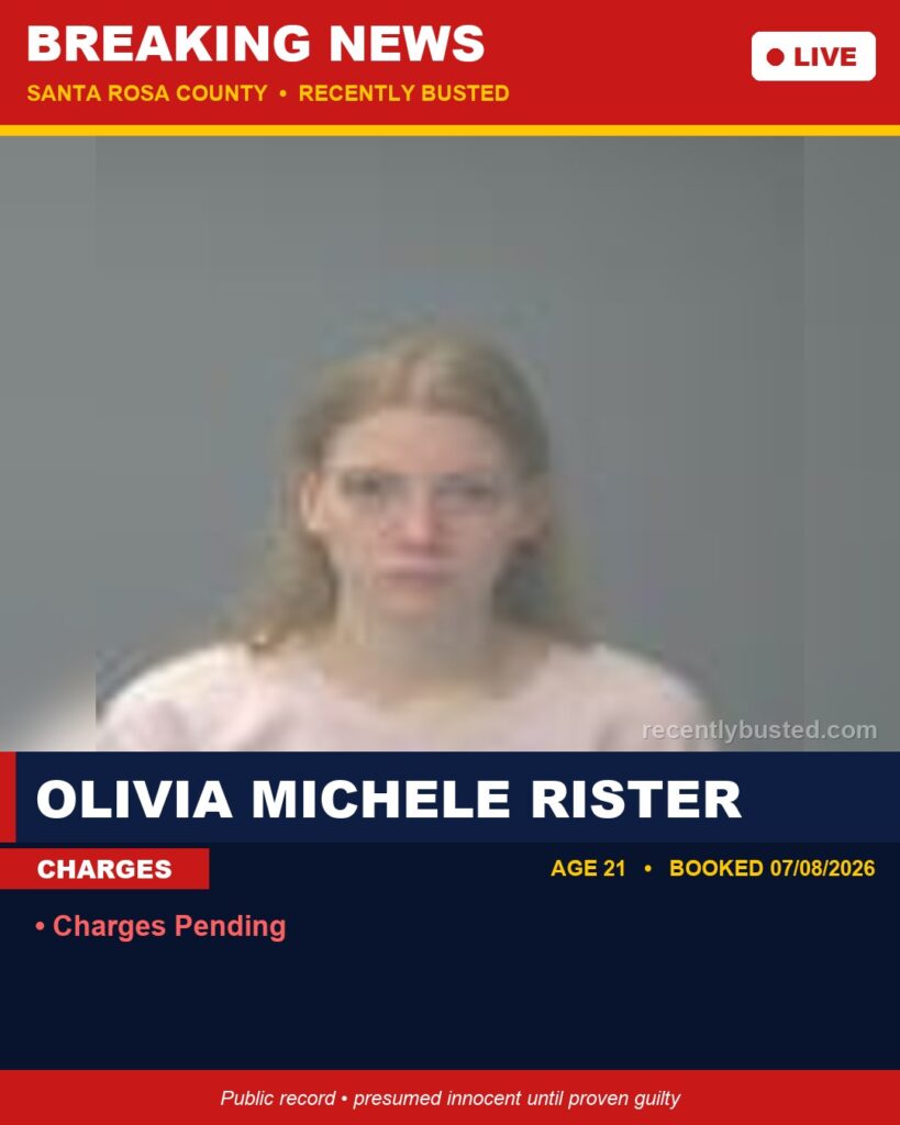 Arrest report - Olivia Michele Rister