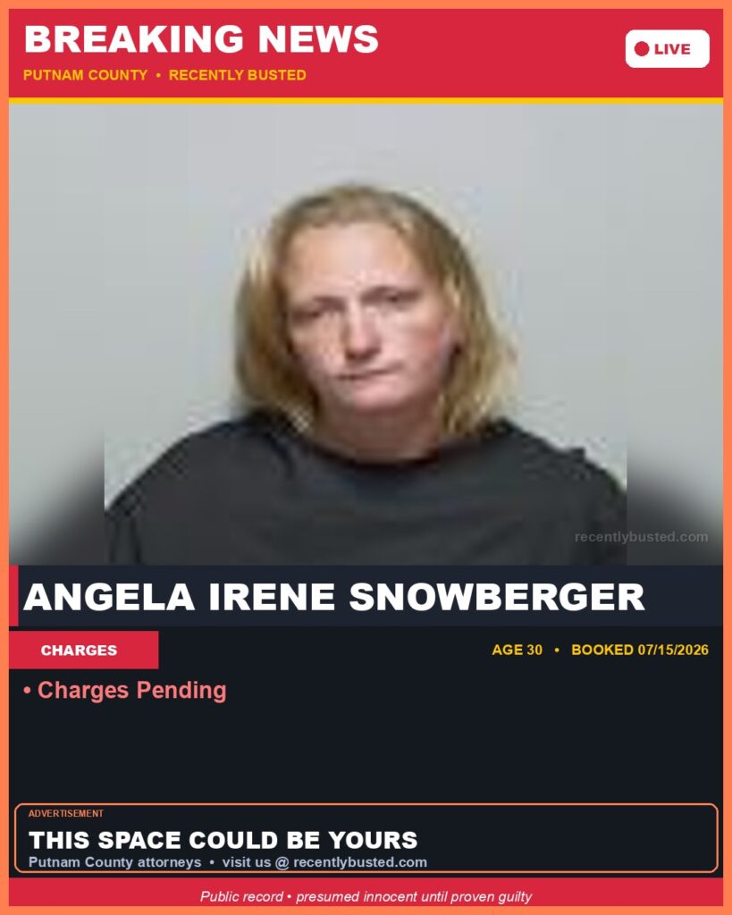 Angela Irene Snowberger — arrest record card, Mugshot Hottie