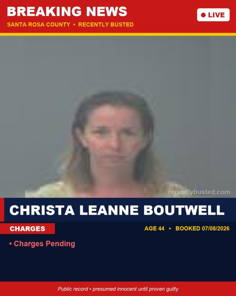 Arrest report - Christa Leanne Boutwell