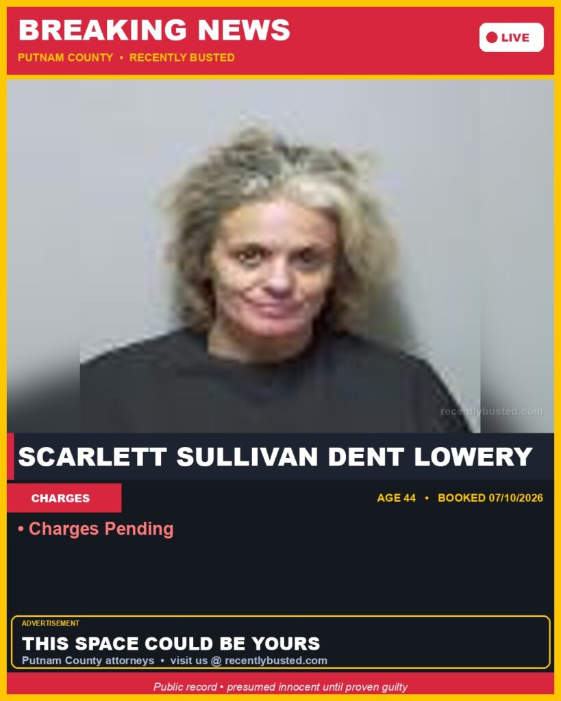 Arrest report - Scarlett Sullivan Dent Lowery