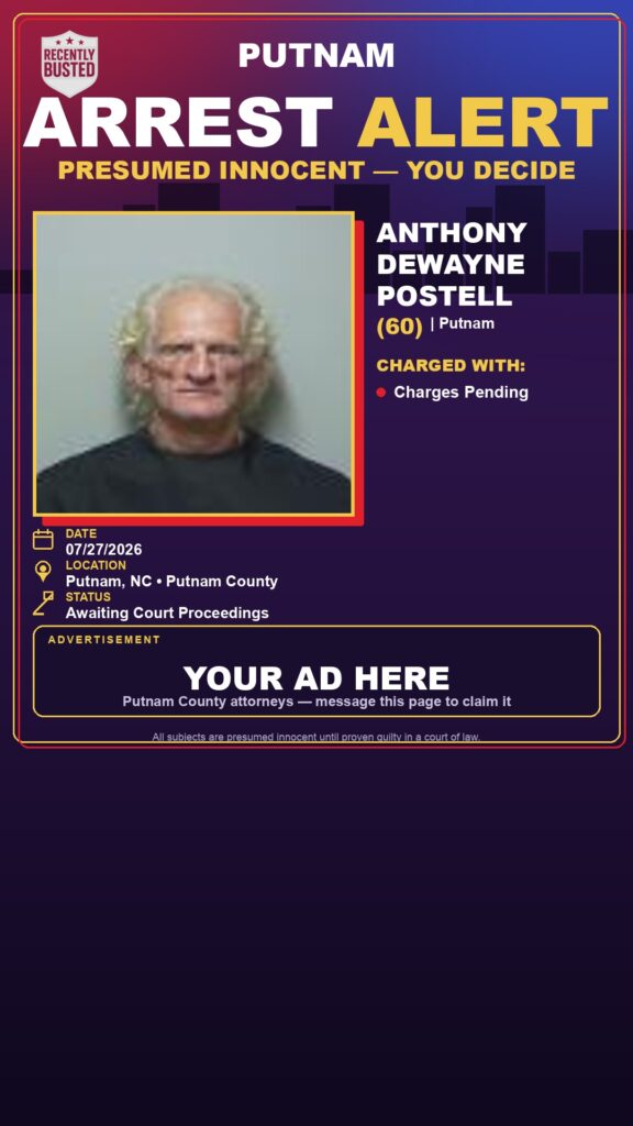 Anthony Dewayne Postell — arrest record card, Florida Crime