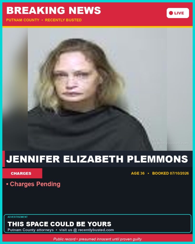 Arrest report - Jennifer Elizabeth Plemmons