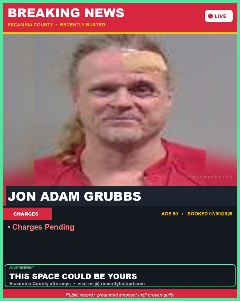 Arrest report - Jon Adam Grubbs