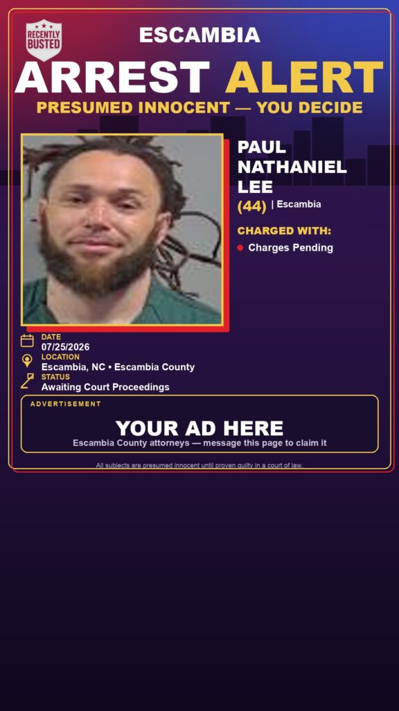 Paul Nathaniel Lee — arrest record card, Florida Crime