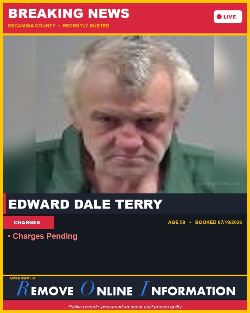 Edward Dale Terry — arrest record card, Florida Crime