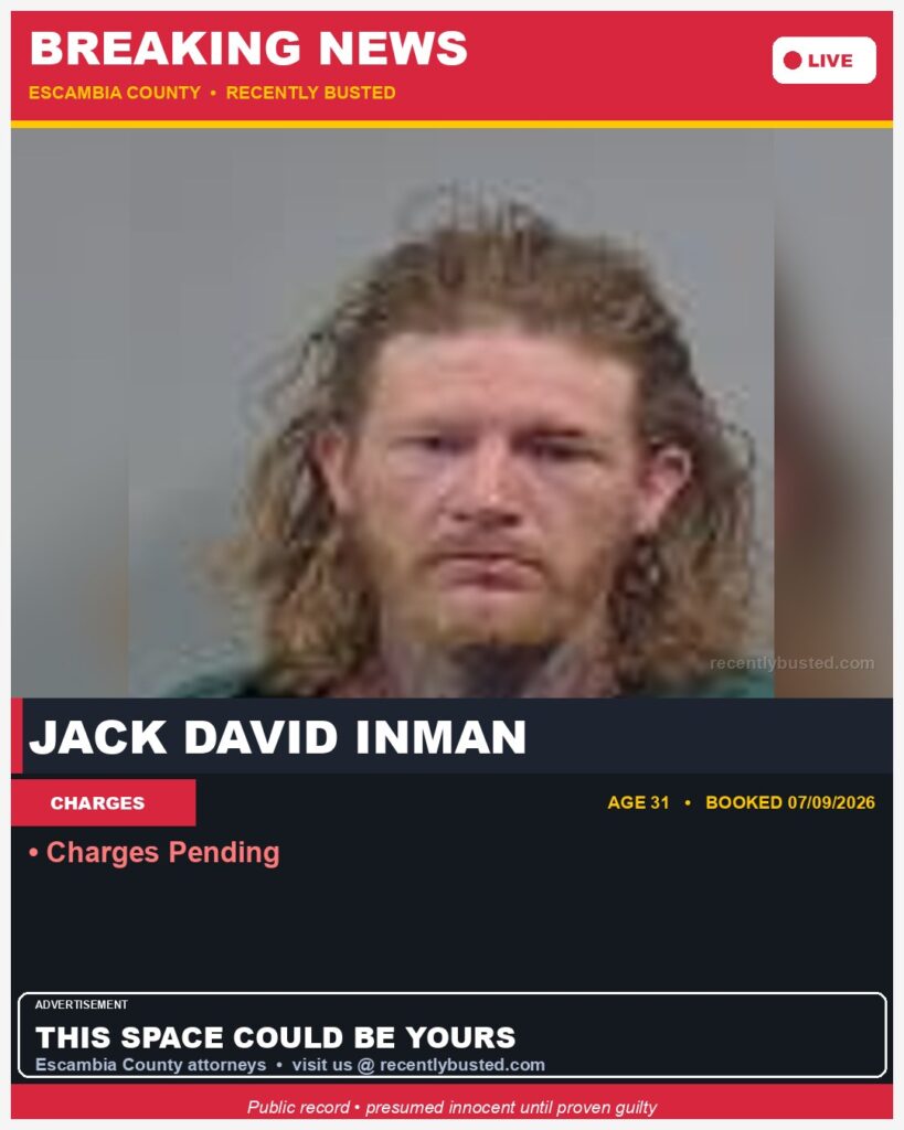 Arrest report - Jack David Inman