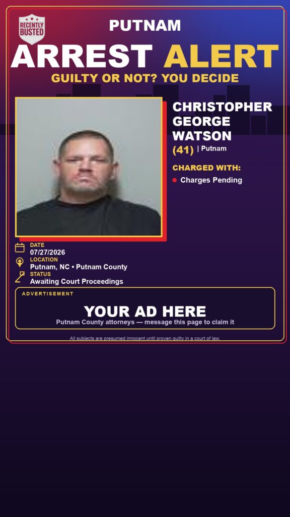 Christopher George Watson — arrest record card, Florida Crime