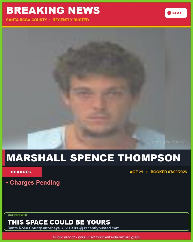 Arrest report - Marshall Spence Thompson