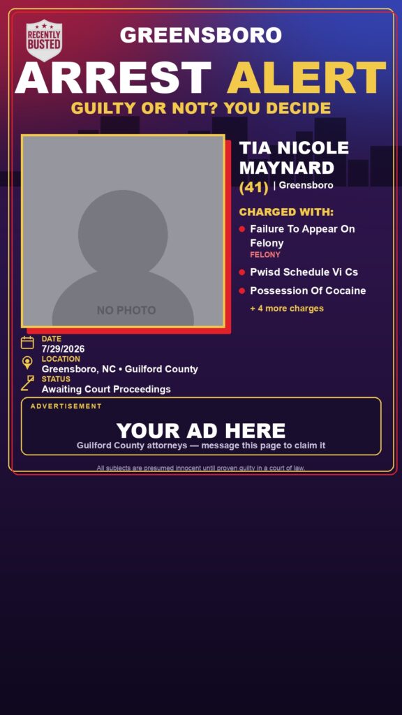 Booking photo of TIA NICOLE MAYNARD