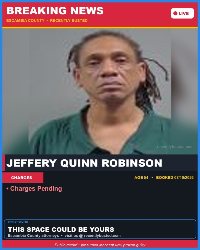 Arrest report - Jeffery Quinn Robinson