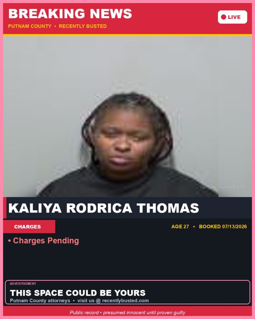 Kaliya Rodrica Thomas — arrest record card, Mugshot Hottie