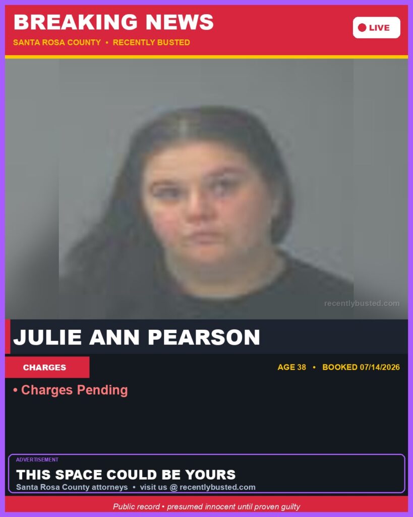 Julie Ann Pearson — arrest record card, Mugshot Hottie