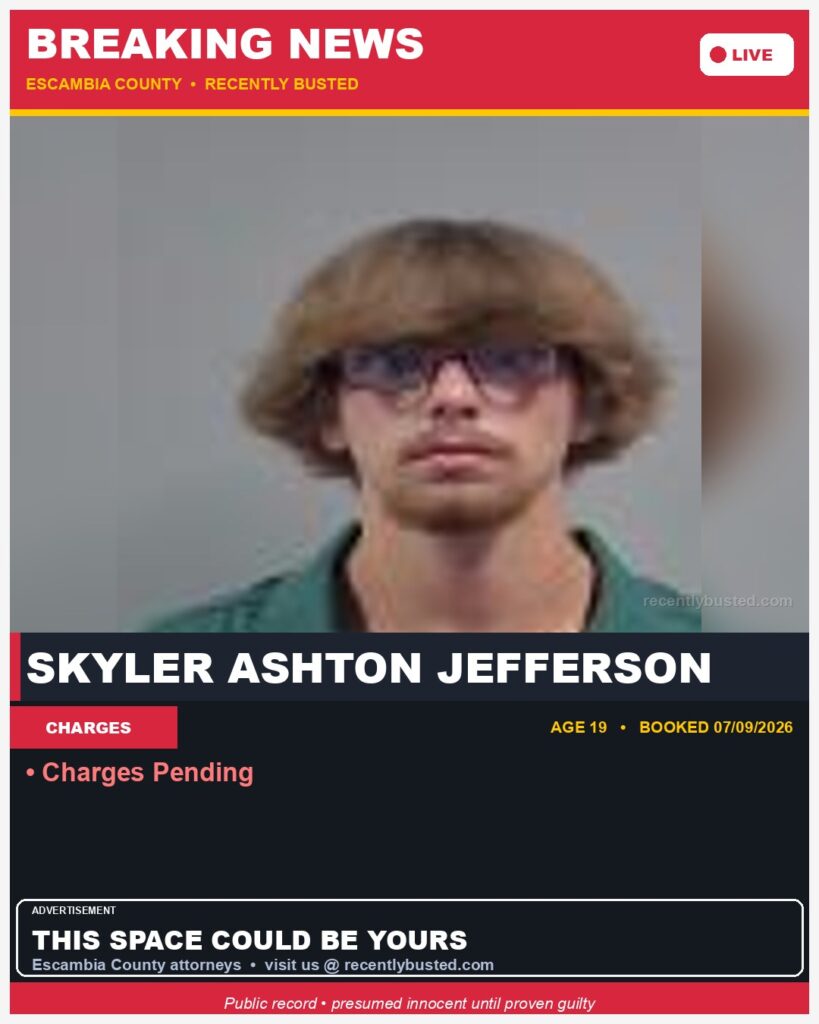 Arrest report - Skyler Ashton Jefferson
