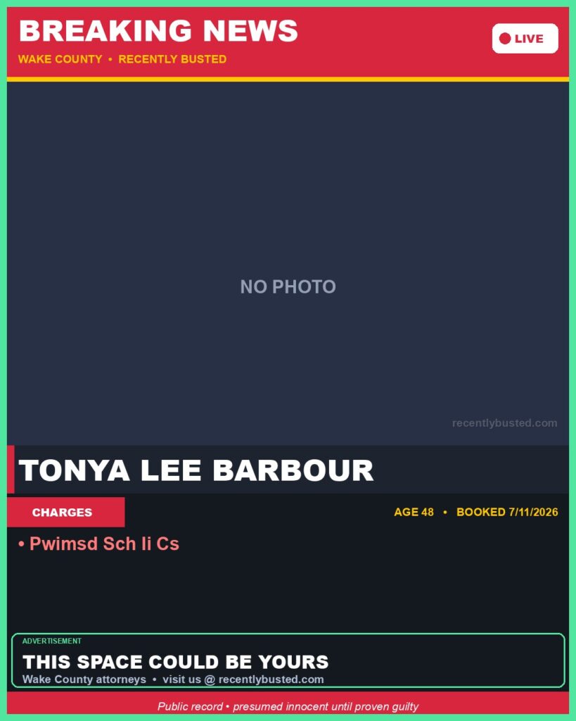 Arrest report - TONYA LEE BARBOUR