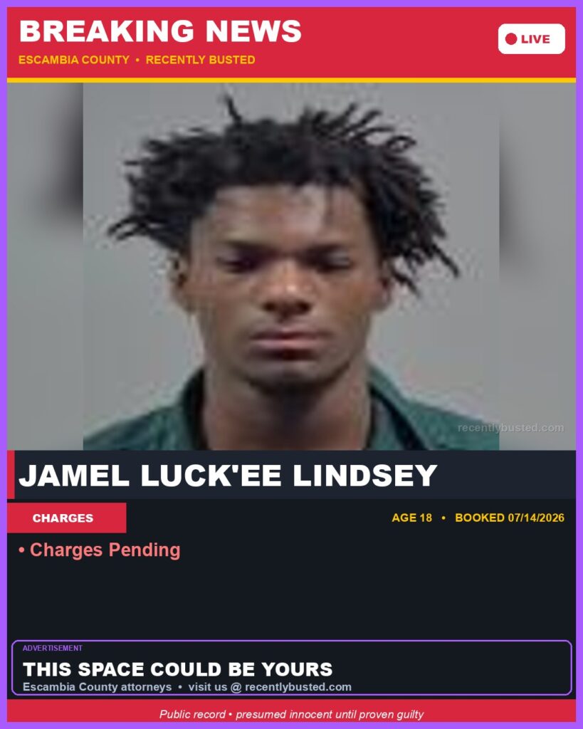 Jamel Luck’Ee Lindsey — arrest record card, Florida Crime
